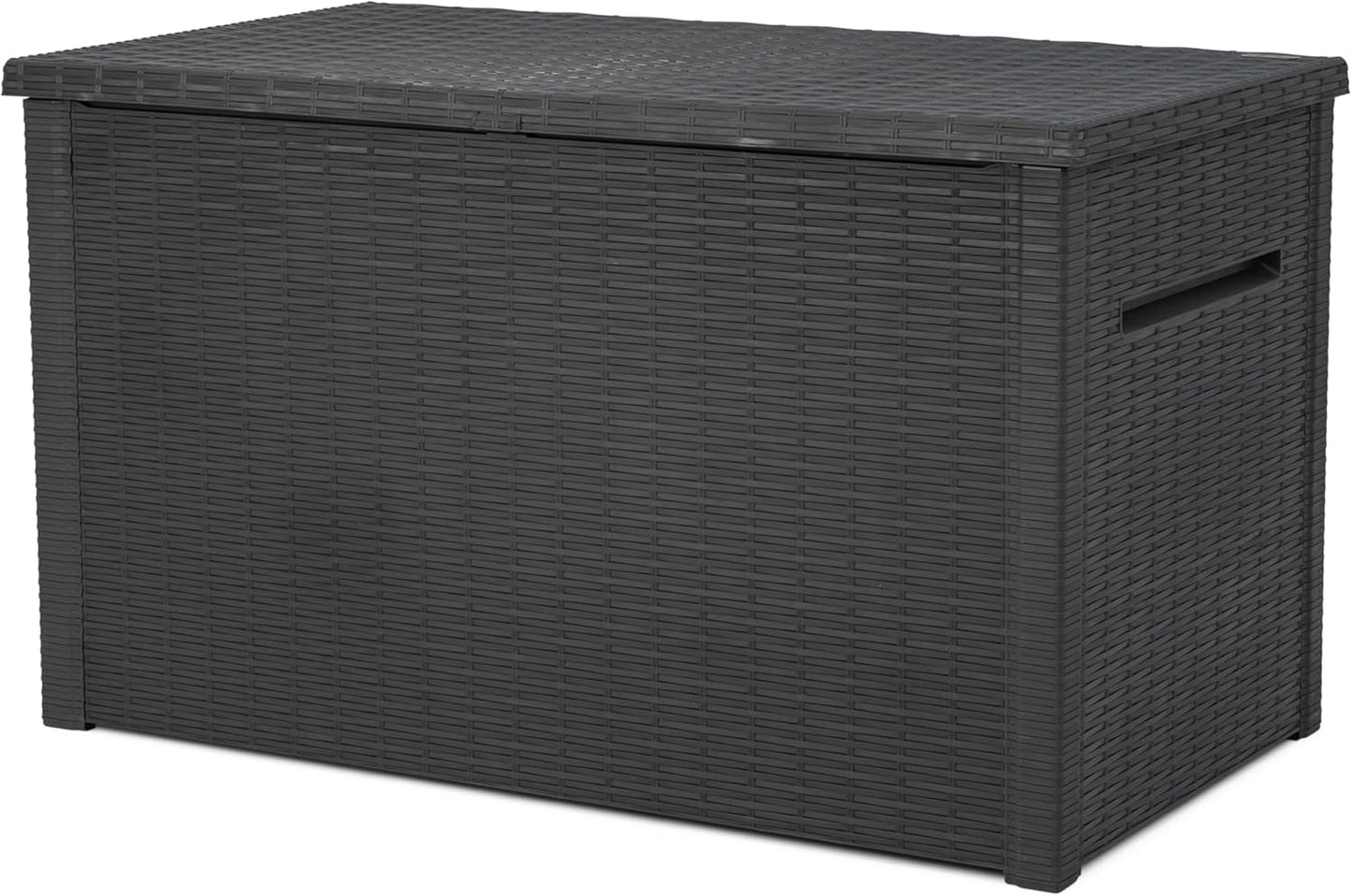 Keter Java XXL 230 Gallon Resin Rattan Look Large Outdoor Storage Deck Box for Patio Furniture
