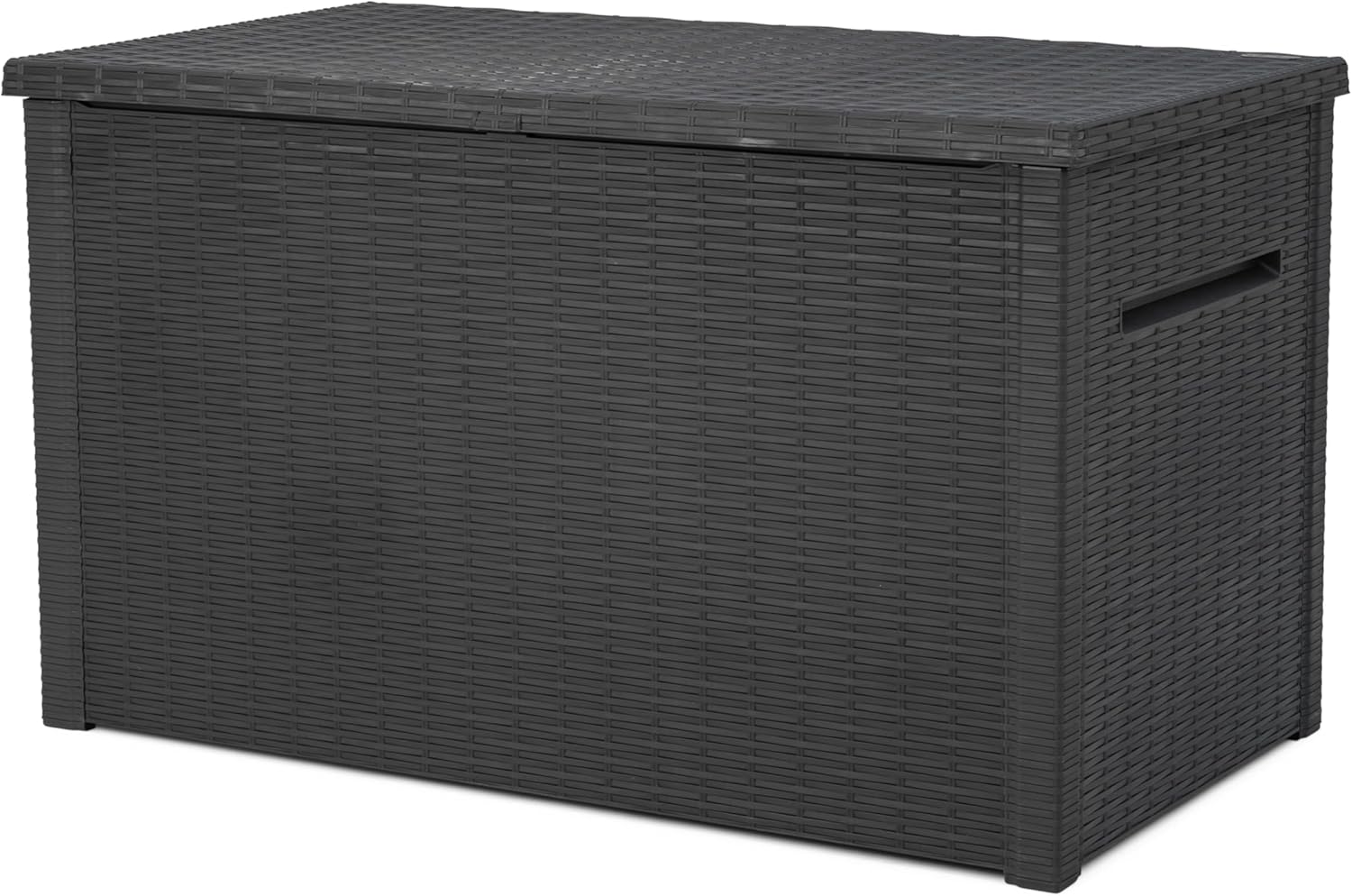 Keter Java XXL 230 Gallon Resin Rattan Look Large Outdoor Storage Deck Box for Patio Furniture