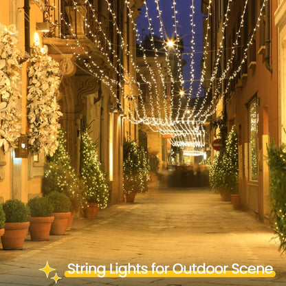 4 Pack String Lights Battery Operated with Timer, 132FT 400 LED Waterproof Battery Twinkle Lights
