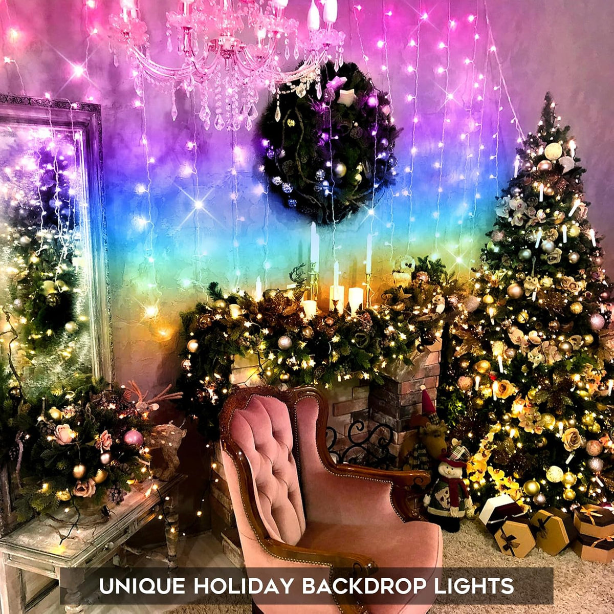 suddus Curtain Lights for Bedroom, 192 Led 8.3ft x 5.25ft Hanging String Lights Outdoor, Fairy