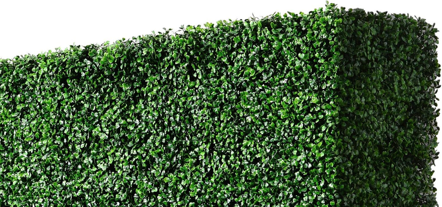 AGPL Upgraded Artificial Boxwood Hedge Wall with Gray Color Planter Room Divider and Privacy Wall