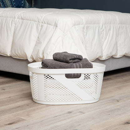 Mind Reader 40L Ventilated Laundry Baskets, Lightweight Clothes Hamper with Cutout Handles for