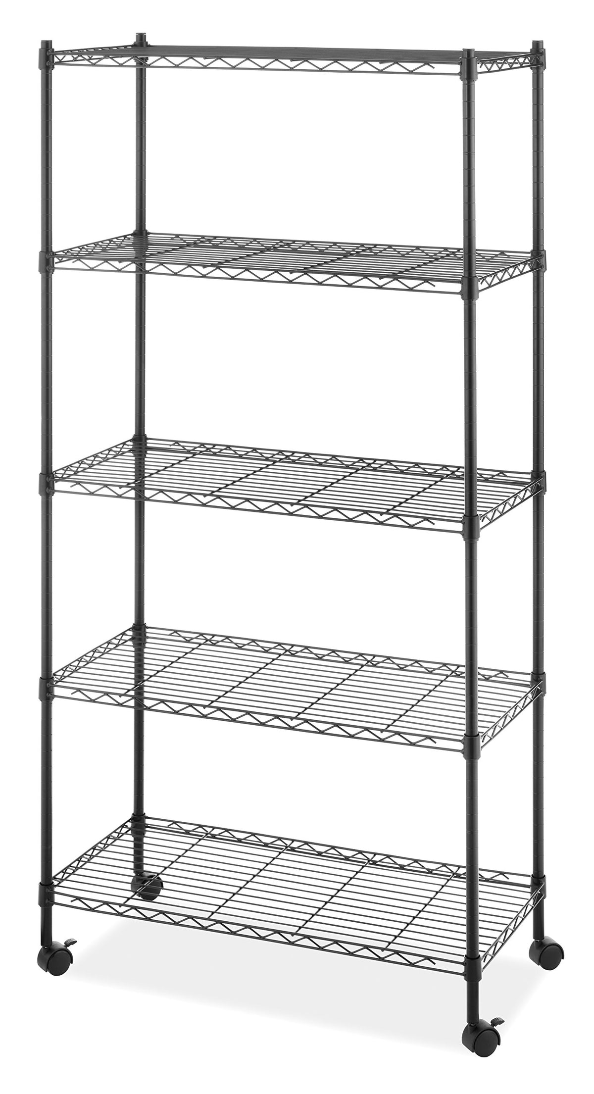 Whitmor 5 Tier Supreme Shelving Unit, Metal Storage Shelves, Adjustable Heavy Duty Shelf with