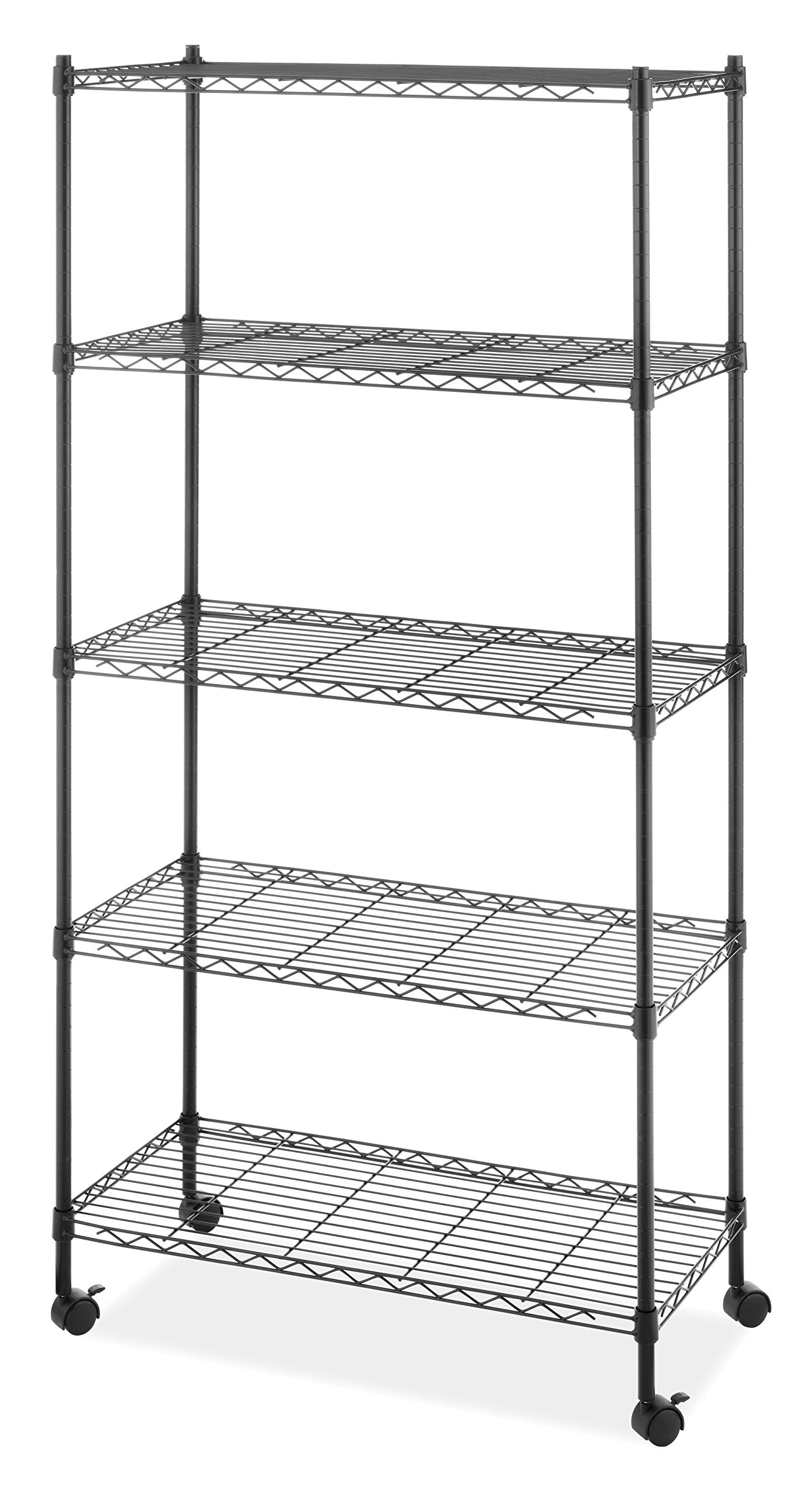 Whitmor 5 Tier Supreme Shelving Unit, Metal Storage Shelves, Adjustable Heavy Duty Shelf with