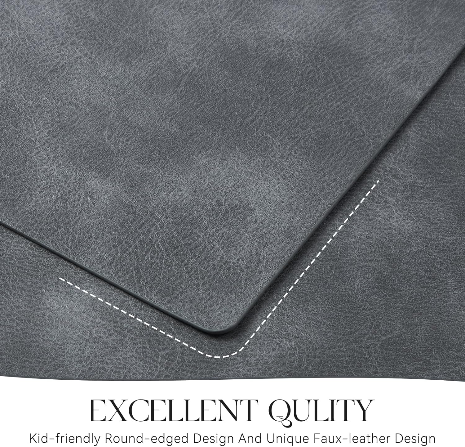 MOSAYT Vinyl Placemats Set of 6-12 X 17 Inch - Faux Leather 100% Waterproof Oil-Proof Wipeable PU