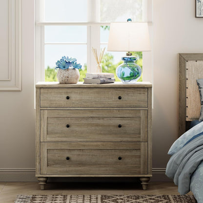 WAMPAT Baby Dresser for Bedroom with 3 Drawers, Kids Dressers with Wide Chest of Drawers, Modern