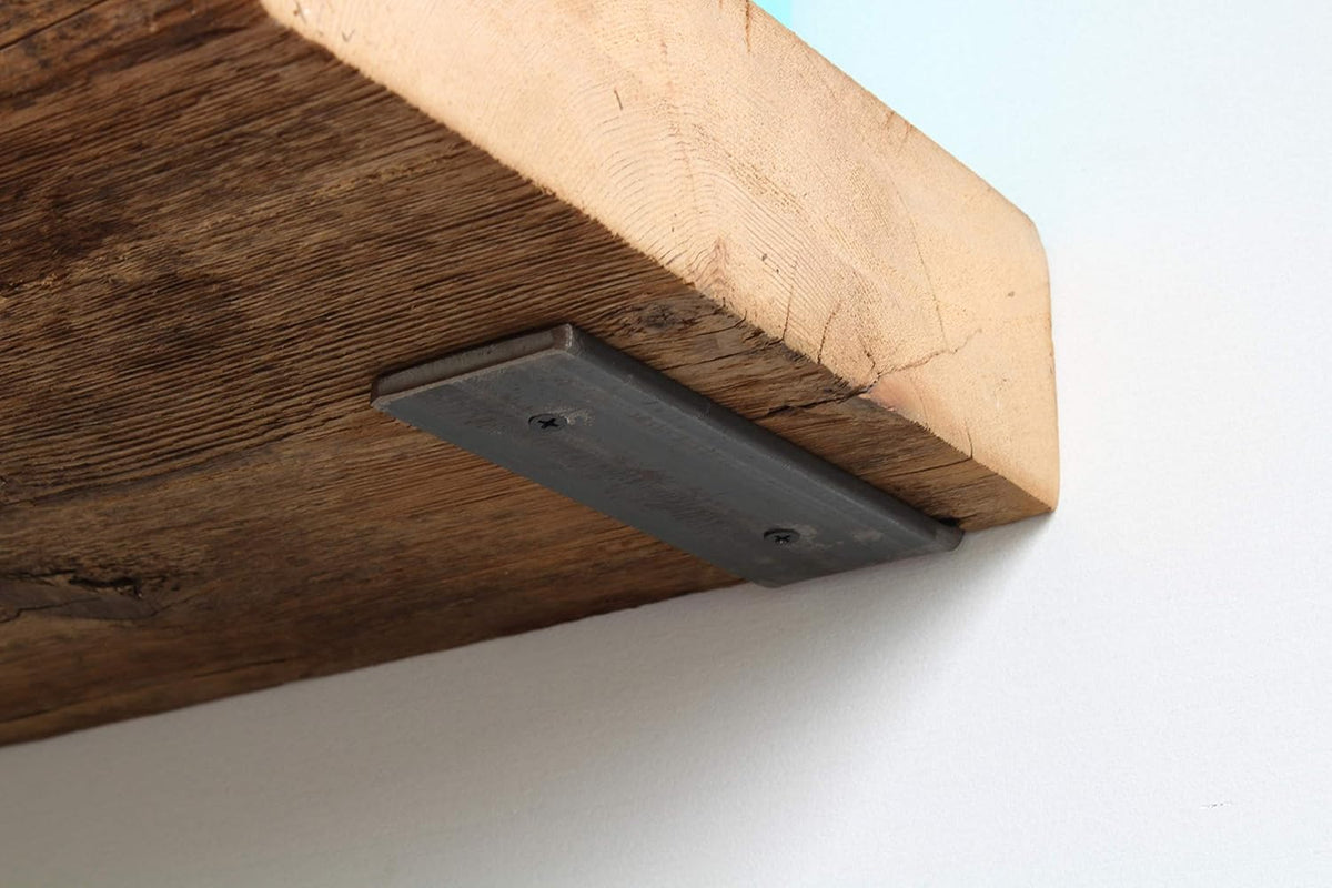 Urban Legacy Reclaimed Barn Beam Deep Shelves | Deep Shelves with Brackets Included, Set of 2 |