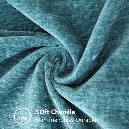 decorUhome Chenille Soft Throw Pillow Covers 16x16 Set of 2, Farmhouse Velvet Neutral Decorative
