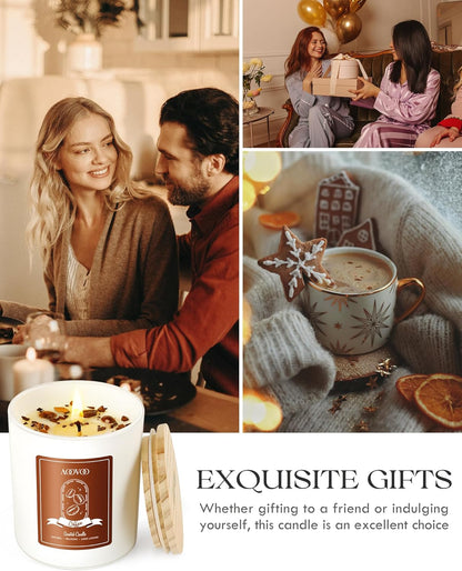 AOOVOO Macchiato Coffee Scented Candles for Women - Aromatherapy Candle with Crystals Inside, 10oz