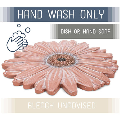 NAT & Jules Gerbera Daisy Flower Shaped Dimensional Indoor Outdoor 12 inch Cast Resin Decorative