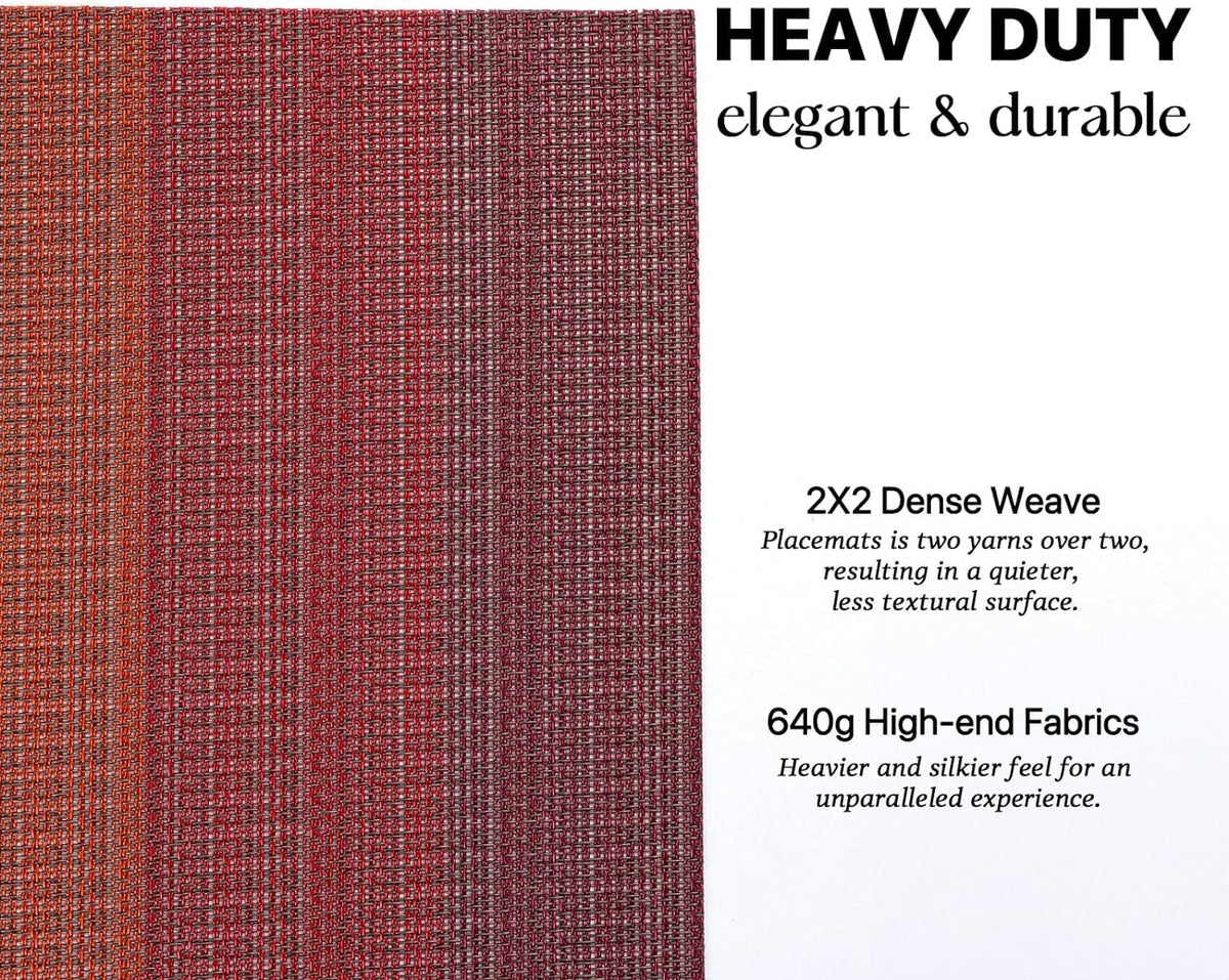 LEXMORE PlaceMats Set of 12 Vinyl/Plastic Woven Place Mats for Kitchen Table Indoor/Outdoor