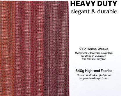 LEXMORE PlaceMats Set of 12 Vinyl/Plastic Woven Place Mats for Kitchen Table Indoor/Outdoor