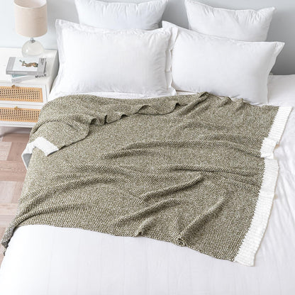 MIULEE Super Soft Throw Blanket for Couch, Olive Green Cozy Fluffy Warm Blankets Lightweight Knit