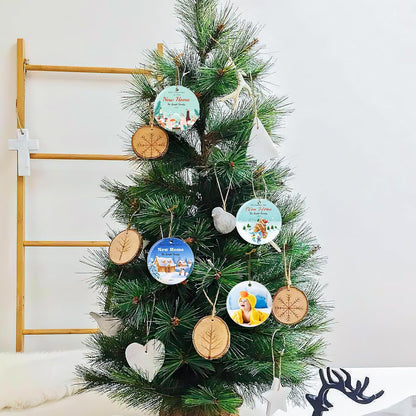 Personalized First Christmas in Our New Home Hanging Ornament 2025, Ceramic Custom Christmas Photo