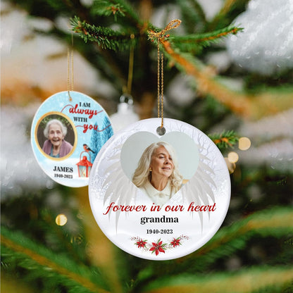 Customized Sympathy Gift for Loss of Loved One - Personalized Christmas Photo Ornaments 2025