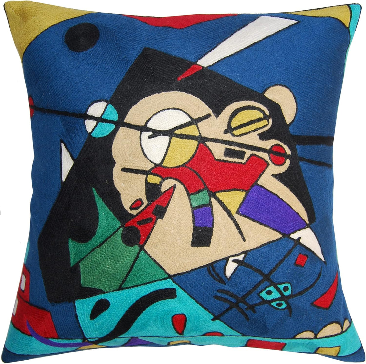 Kandinsky Modern Pillow Cover - Blue Harmony | Abstract, Contemporary, Mid Century Chair Cushion |