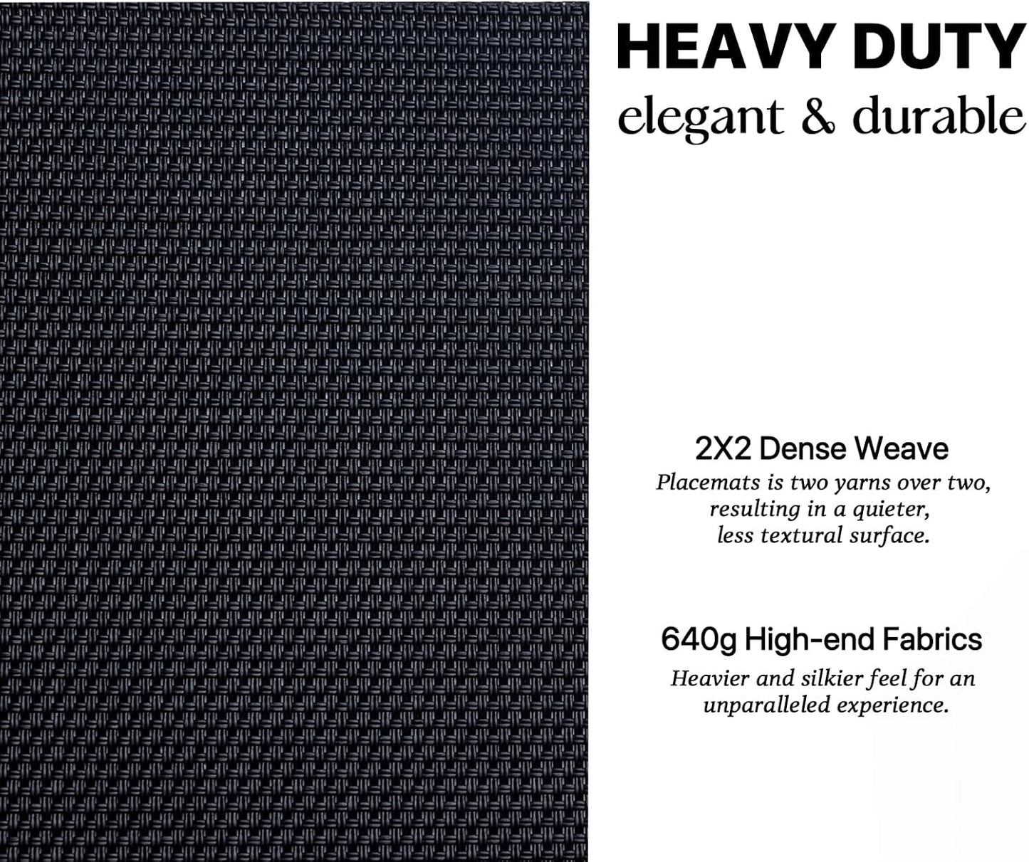 LEXMORE PlaceMats Set of 12 Vinyl/Plastic Woven Place Mats for Kitchen Table Indoor/Outdoor