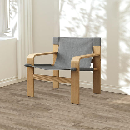 Mid-Century Accent Chair with Wide Armrest & Solid Wood Frame, Detachable and Washable Armchair