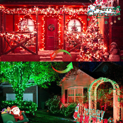 JMEXSUSS 100 LED Red & Green Christmas Lights Plug in, Christmas String Lights Indoor, 33ft