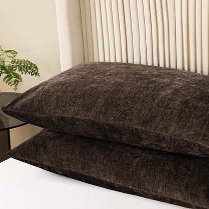CaliTime Throw Pillow Covers Decorative 20 X 26 Inches Pack of 2 Cozy Chenille Standard Pillow
