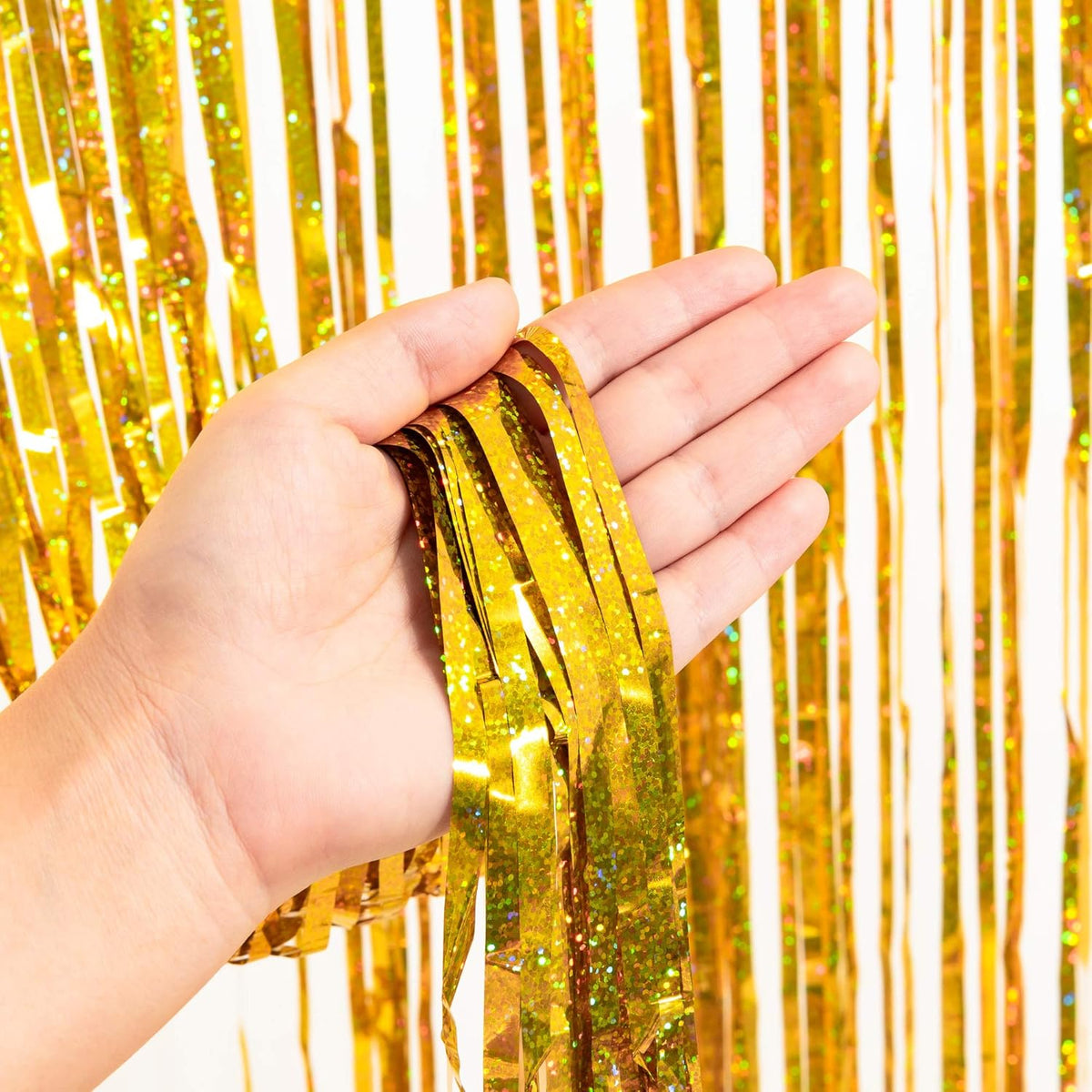 Gold Fringe Curtain Tinsel Backdrop - GREATRIL Foil Fringe Curtain Party Streamers for Prom 2026