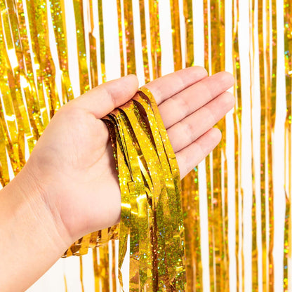 Gold Fringe Curtain Tinsel Backdrop - GREATRIL Foil Fringe Curtain Party Streamers for Prom 2026