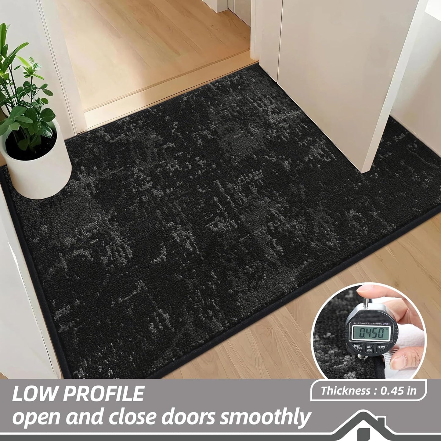 BEQHAUSE Dirt Trapper Door Mat 24"x36" Non-Slip Door Mats Washable Entryway Rugs Stain Resistant