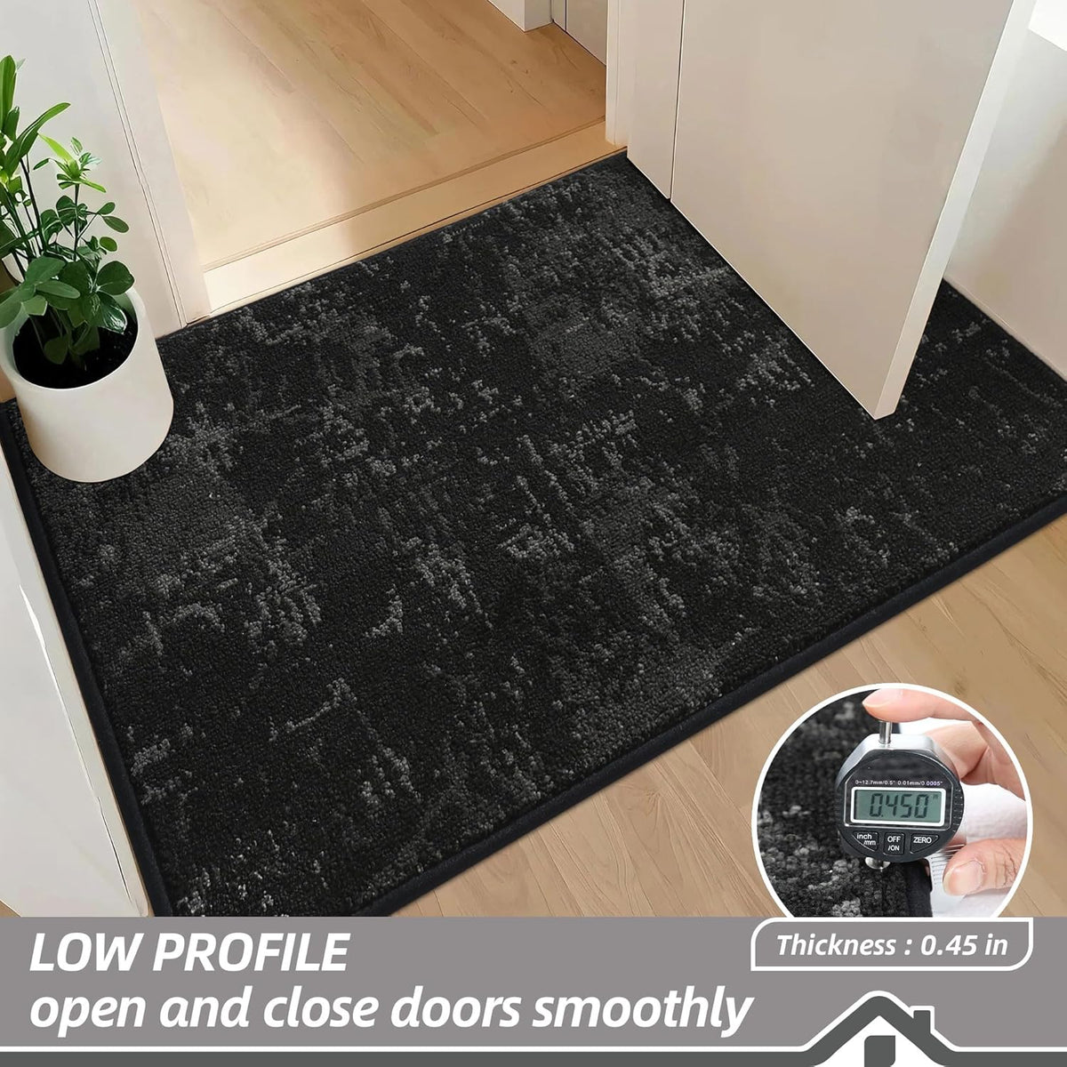 BEQHAUSE Dirt Trapper Door Mat 24"x36" Non-Slip Door Mats Washable Entryway Rugs Stain Resistant