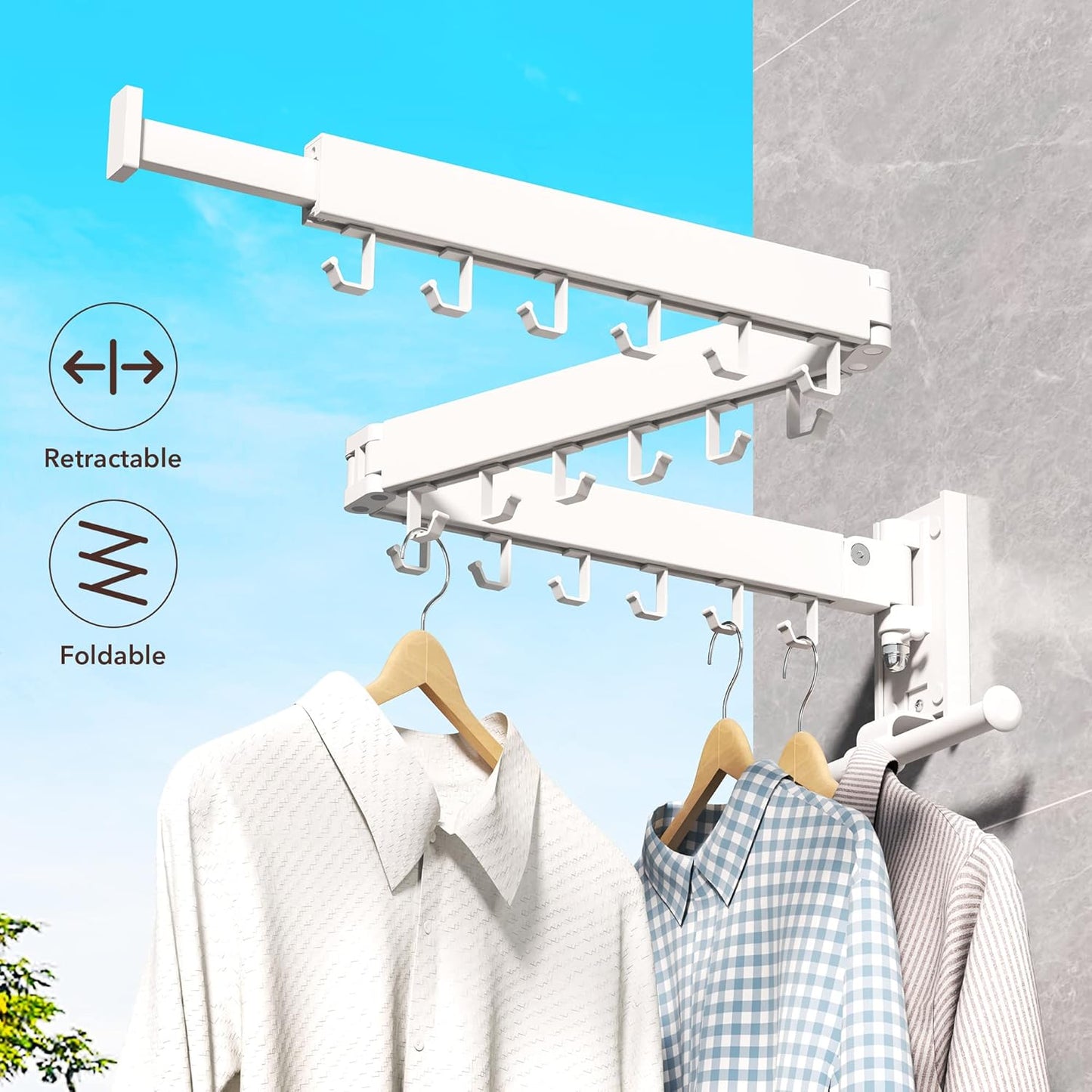 Clothes Drying Rack,Laundry Drying Rack Wall Mount, Wall Mounted Clothes