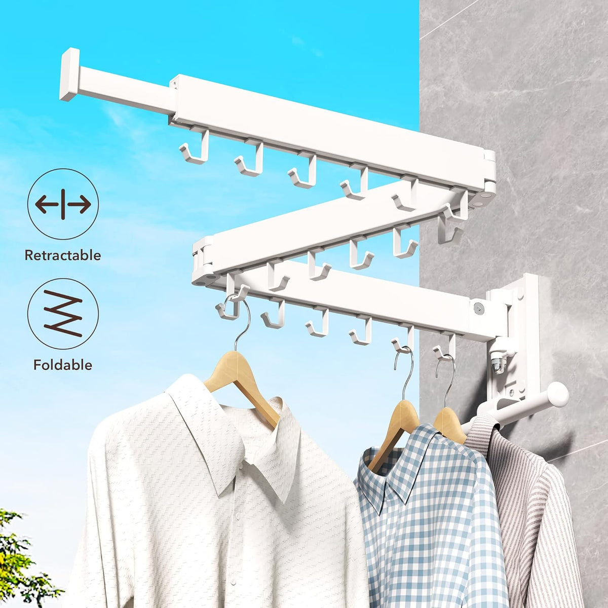Clothes Drying Rack,Laundry Drying Rack Wall Mount, Wall Mounted Clothes
