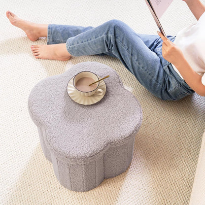 B FSOBEIIALEO Storage Ottoman Cube, Flowers Shaped Ottomans with Storage Foot Stool Footrest