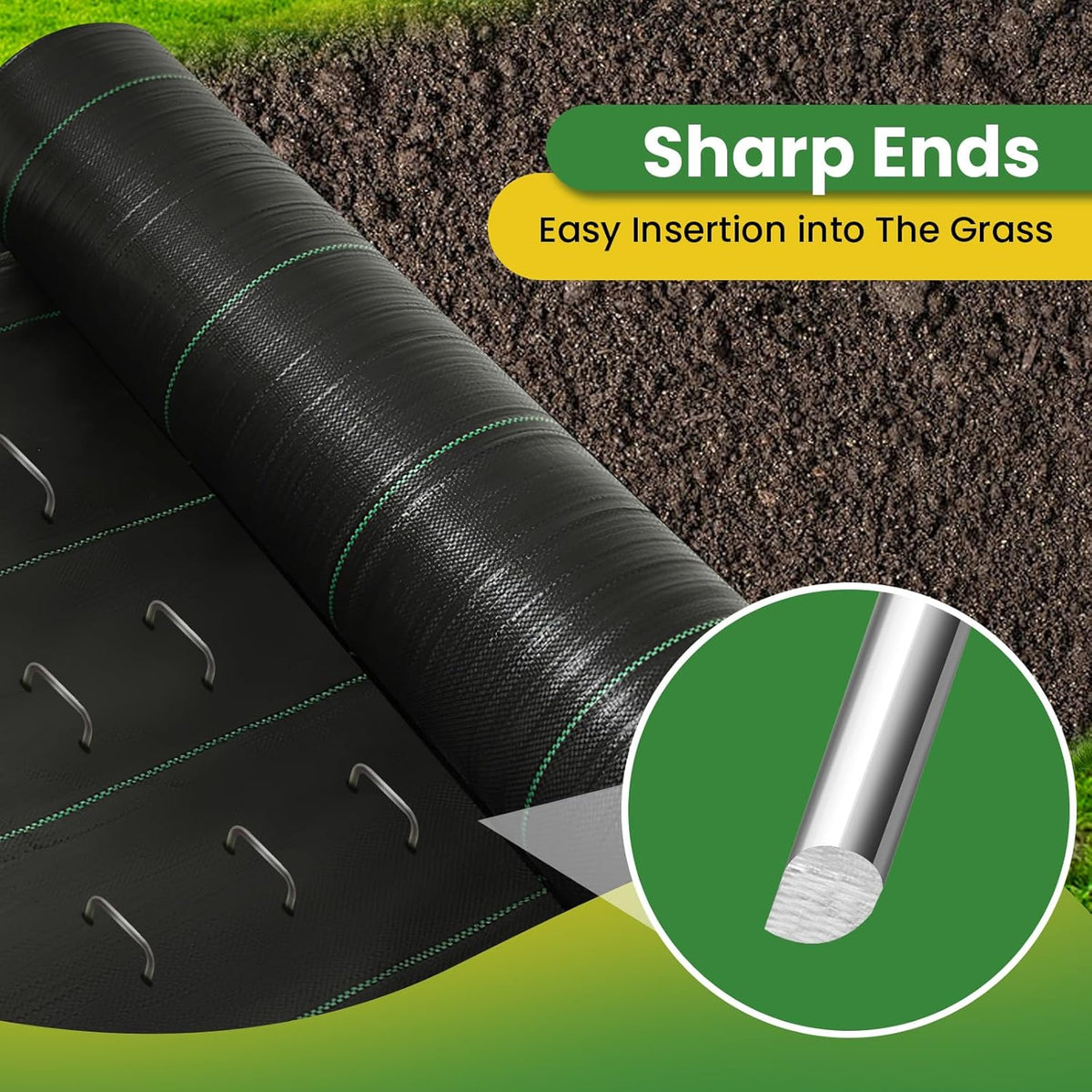Landscape Staples Galvanized 8 Inch 120 Pcs, Metal Garden Stakes 1.6 Inch, Garden Staples for Lawn