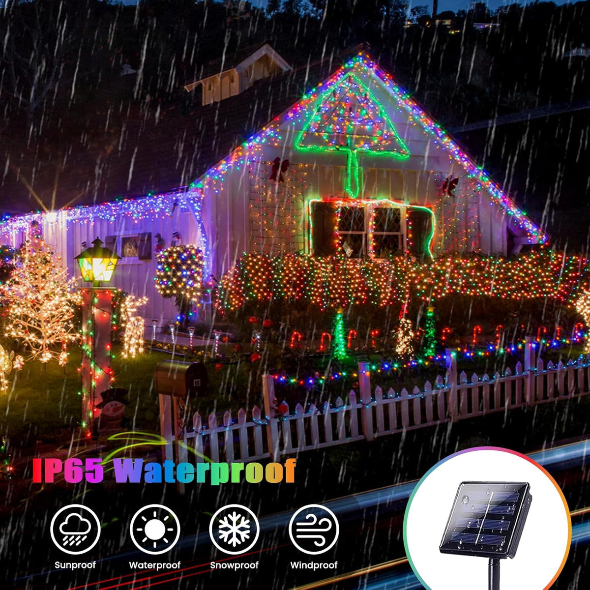 Extra-Long Solar String Lights Outdoor, 4-Pack 400 LED Solar Fairy Lights for Outside Waterproof