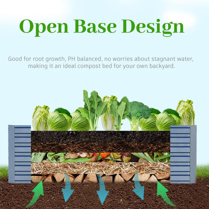 8x4x2 ft Outdoor Raised Garden Bed, Large Metal Planter Raised Beds, Planters for Outdoor Plants