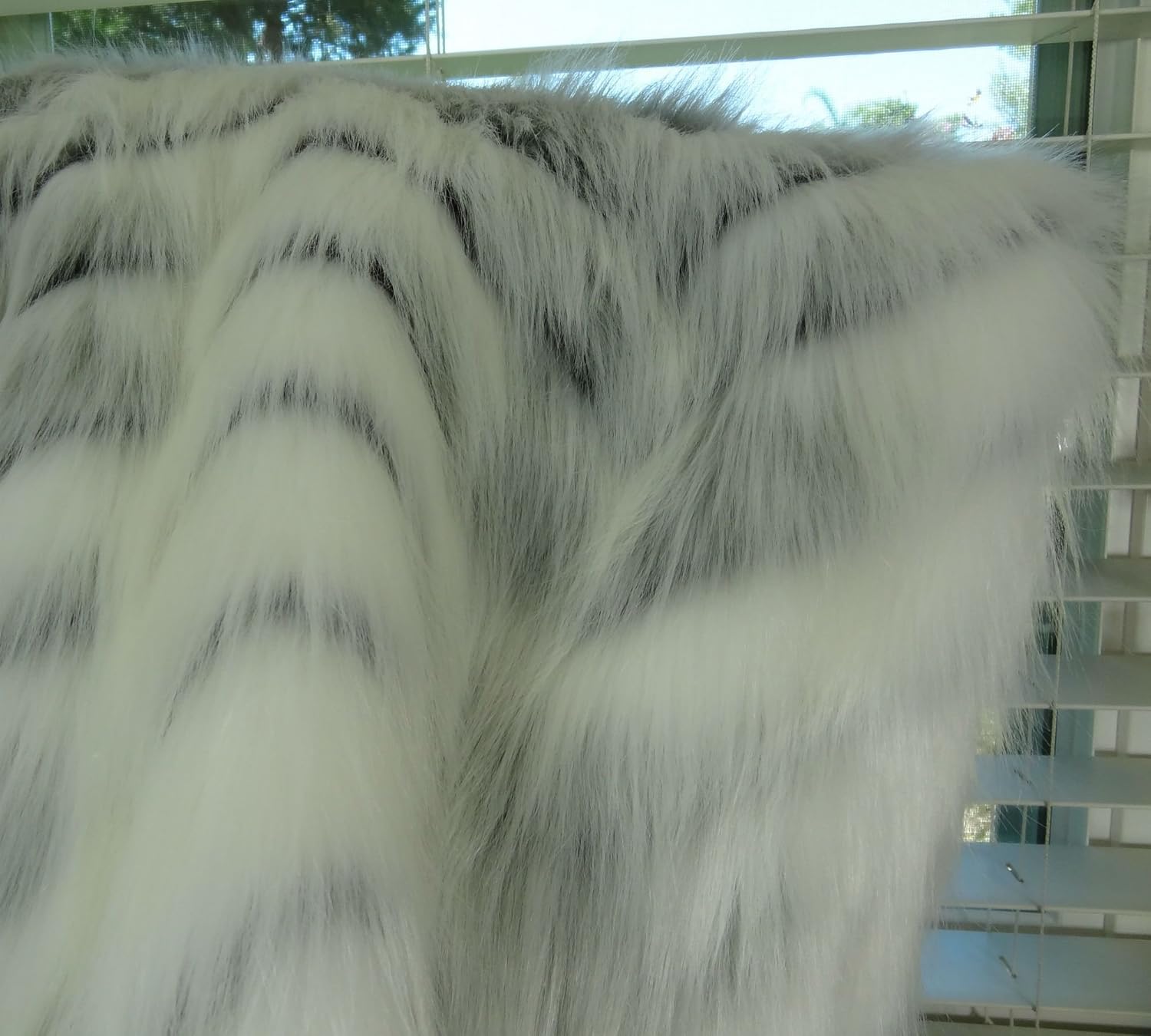 White Fox Faux Fur Throw & Bedspread - True White Gray Throw - Soft Luxury Blanket, Handmade in US