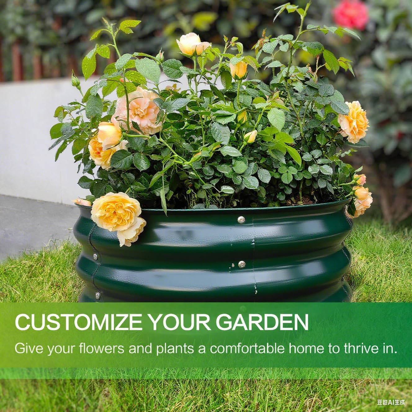 GARDMAX 2 Pack 2x2x1FT Galvanized Round Raised Garden Bed Kit, Metal Planter Boxes Outdoor with