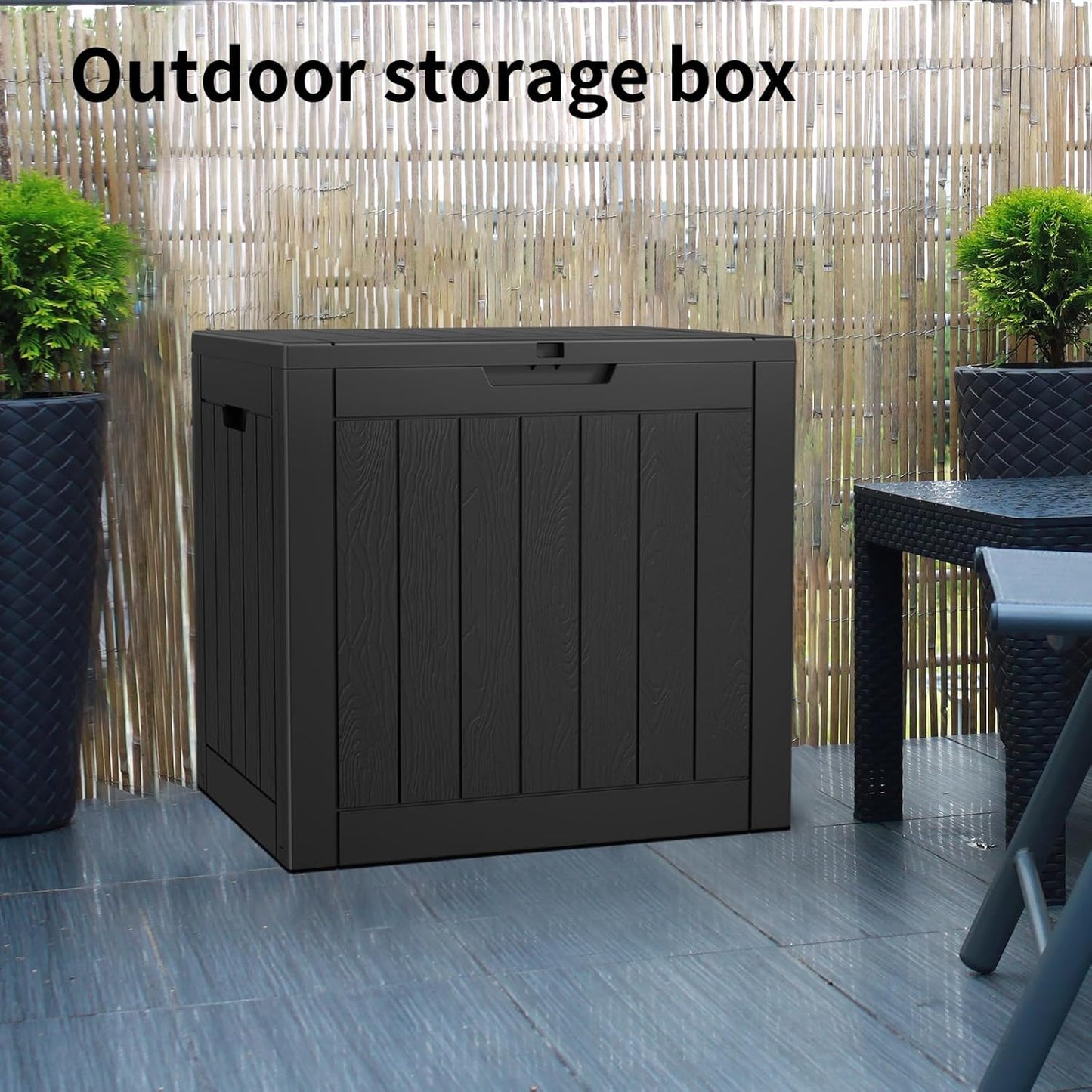 36 Gallon Outdoor Deck Box,Storage Lockable Waterproof Patio Furniture,Garden Tools,Cushions,Pool