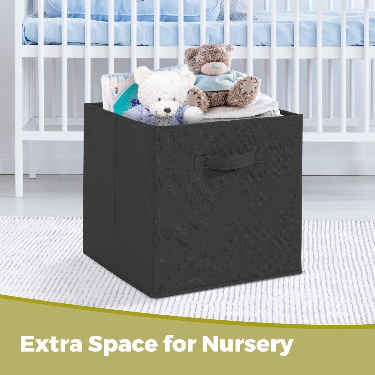 11x11 Storage Bins, Set of 3 Storage Cubes, Collapsible Cube Storage Box, Fabric Closet Organizers