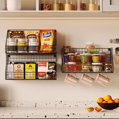 X-cosrack 3-Tier Stackable Detachable Snack Organizer (Large Size), Countertop Display/Wall Mounted