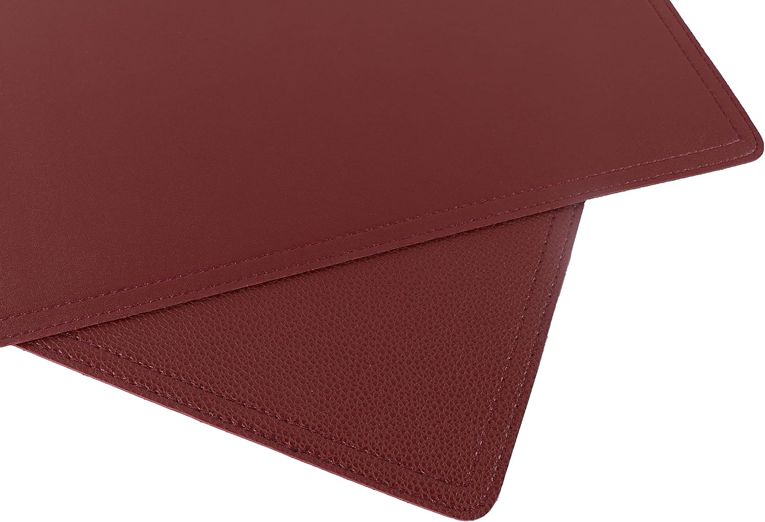 Faux Leather Red Placemats, PU Table Mats, Set of 4, Waterproof, Stain Resistant, Heat Resistant