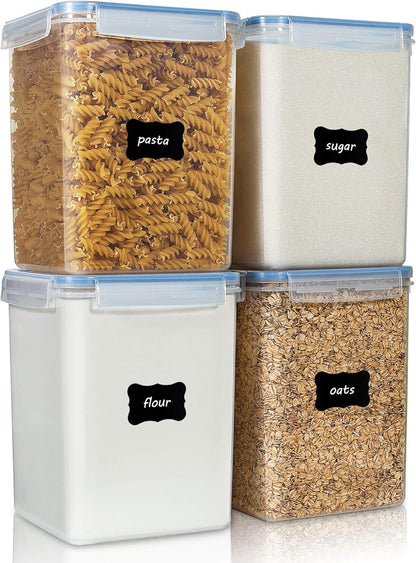 Vtopmart Large Food Storage Containers 5.2L / 175oz, 4 Pieces BPA Free Plastic Airtight Canisters
