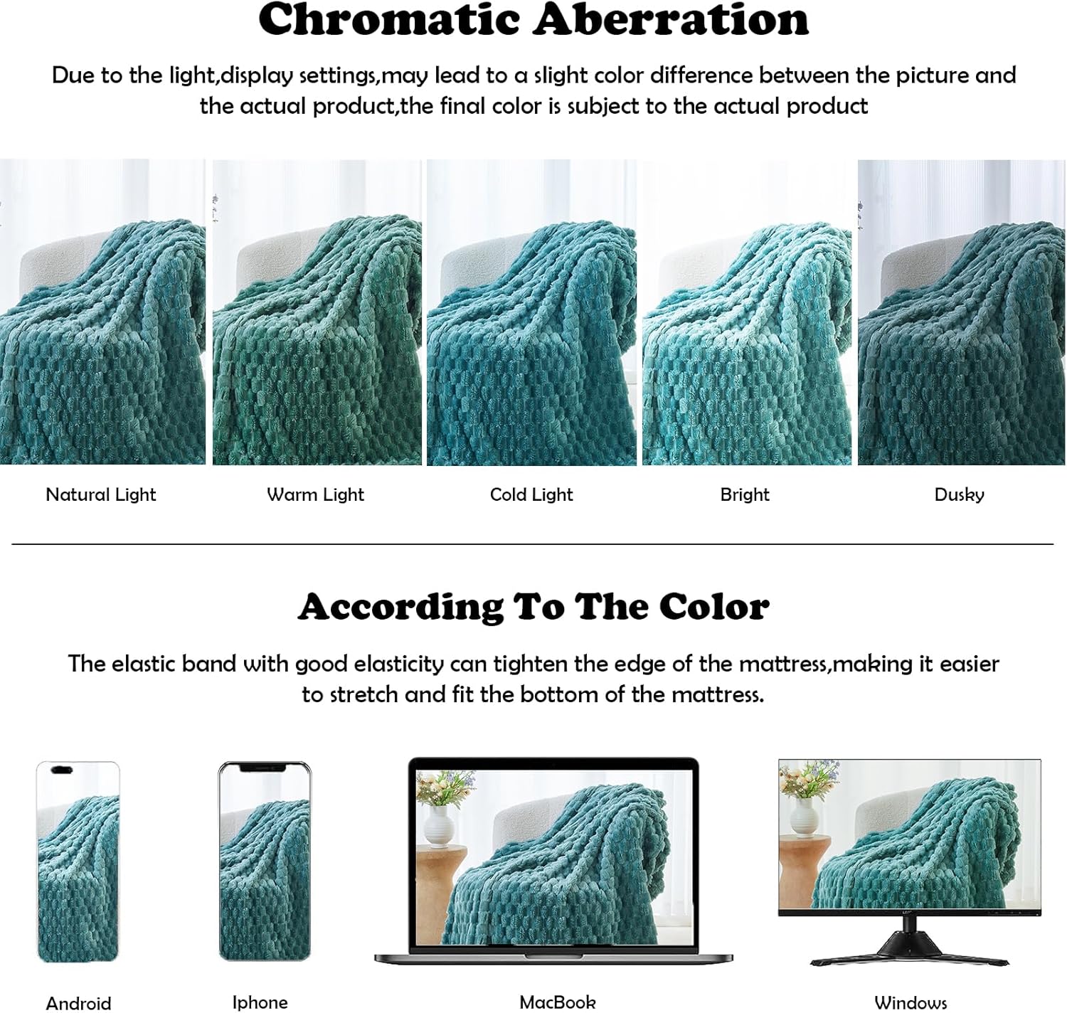 NEWCOSPLAY Super Soft King Blanket Light Teal Premium Silky Flannel Fleece 3D Clouds Stylish