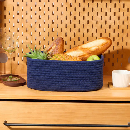 Small Storage Baskets for Organizing | Closet Organizer Bins | Shelf Toy Basket | Woven Rope