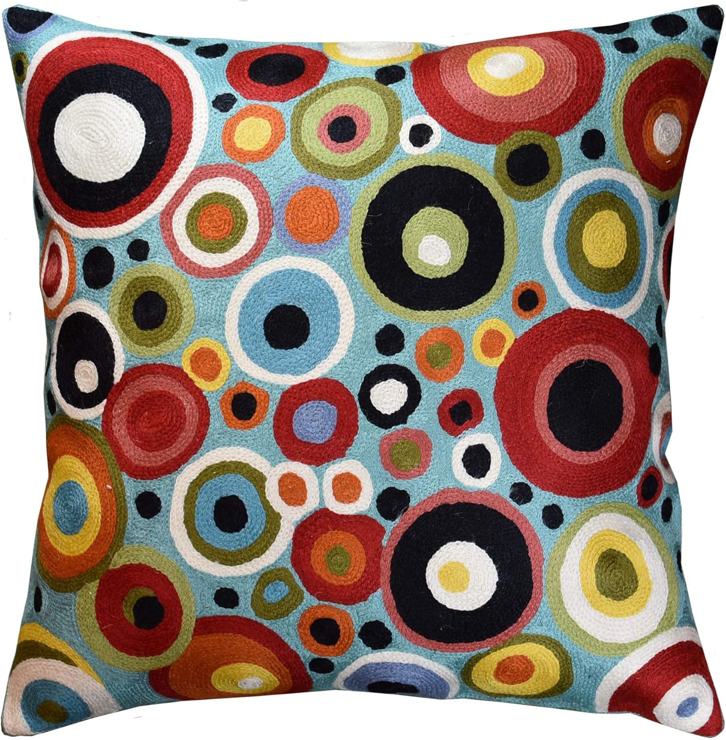 Turquoise Polka Dots Decorative Pillow Cover Contemporary Pillowcase Blue Modern Outdoor Chair