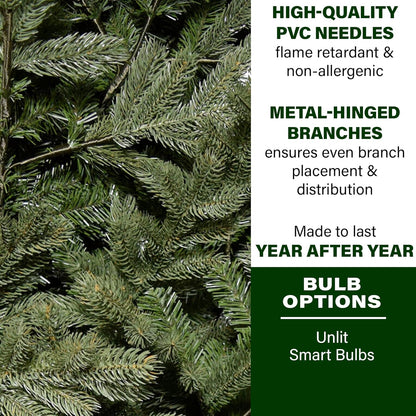 Fraser Hill Farm 12-Ft. Foxtail Pine Artificial Christmas Tree with Stand and No Lights, Unlit