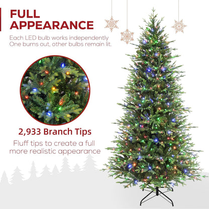Hykolity 7.5 ft Prelit Christmas Tree, 2933 PE&PVC Realistic Branch Tips, Frasier Grande Christmas