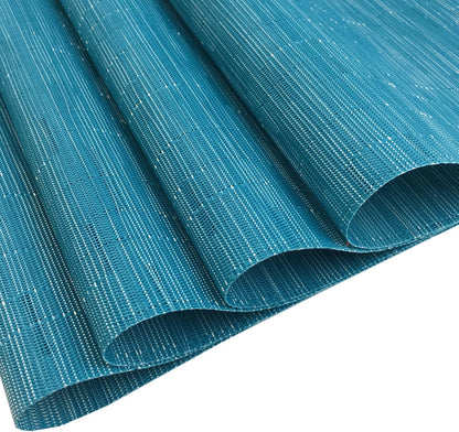 WAZAIGUR Placemats Set of 4 for Dining Table Heat-Resistant Washable Place Mats Woven Vinyl Kitchen