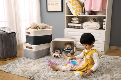 DECOMOMO Storage Bins Fabric Storage Baskets for Shelves, Linen Closet Organization Toys Nursery