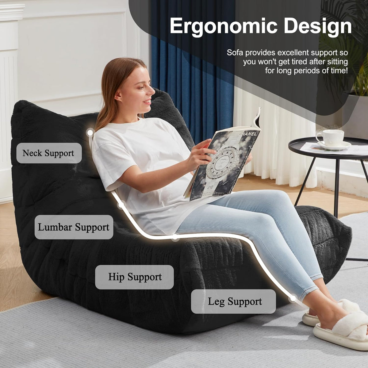 Bean Bag Chairs for Adults Giant Bean Bag Chair Memory Foam BeanBag Chair Big Bean Bag Sofa with