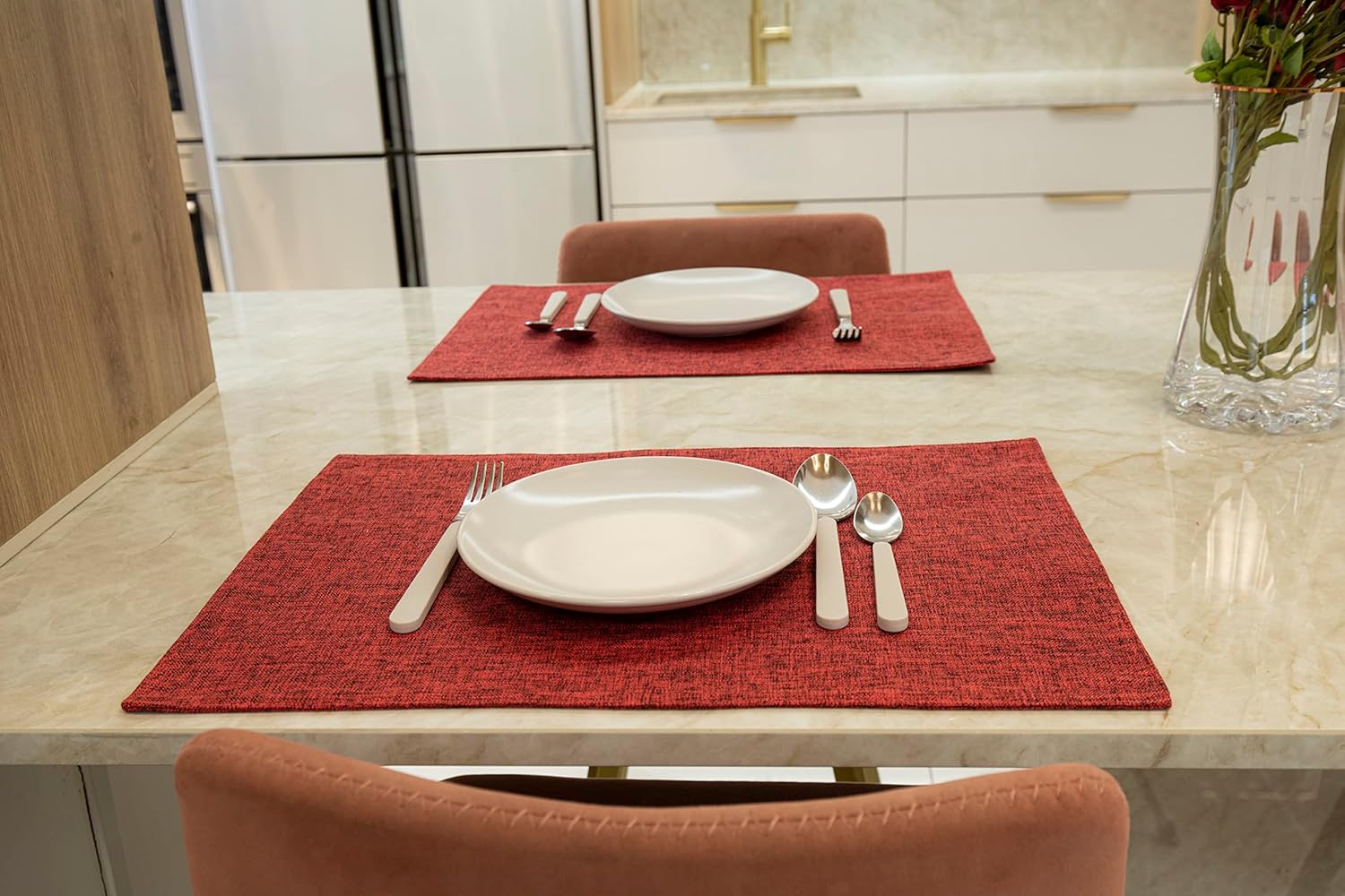 Placemat Set-Washable Place Mats for Parties, Elegant Table Mats for Kitchen Table, Set of 4 Dining